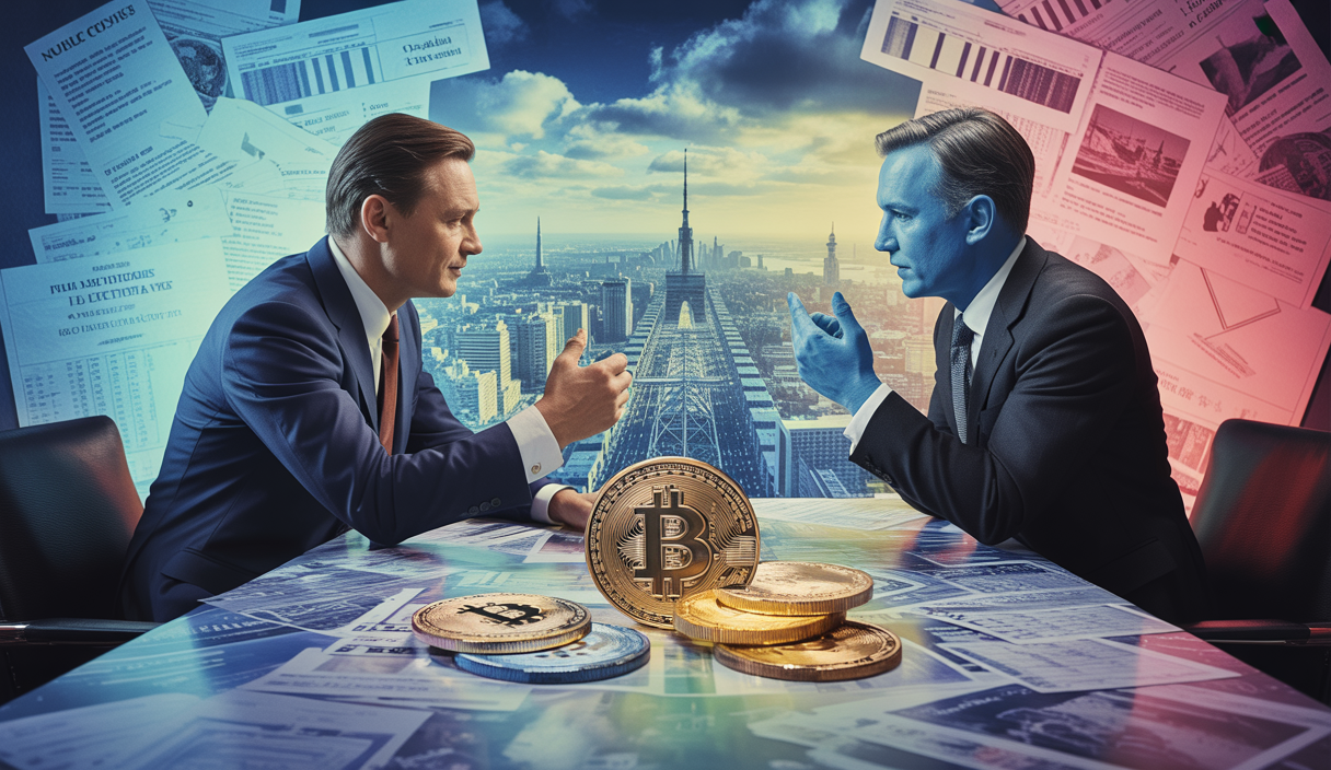 Illustration des négociations commerciales Chine-USA de 2025 avec des implications sur le marché des cryptomonnaies.