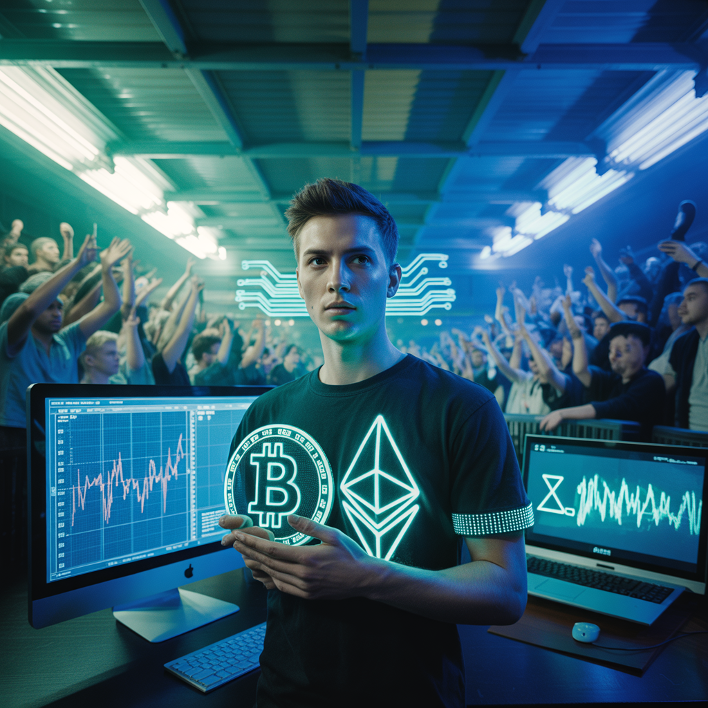 Illustration vibrant de la collaboration entre crypto et esports.