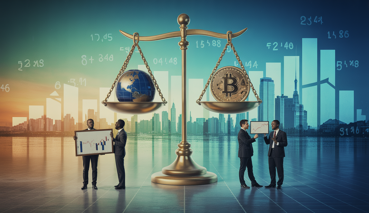 Représentation visuelle de l'impact de la politique monétaire américaine sur le marché des cryptomonnaies en 2025