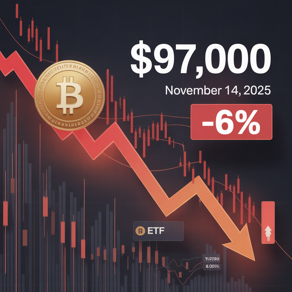 Bitcoin Chute 6% Sous 97 000$ : Crypto Crash 14 Novembre 2025